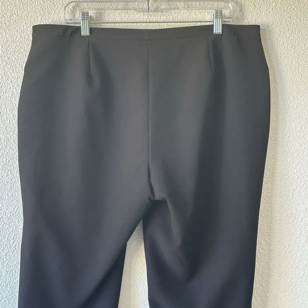Vince Camuto Dress Slacks Black Flat Front Pants Size 14 Hemmed Front Pockets